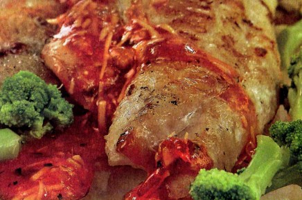 Морской окунь с брокколи